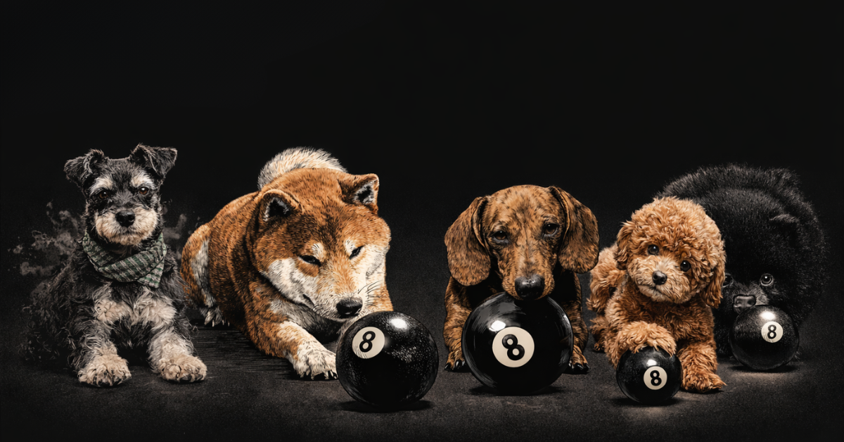 シュナウザー、柴犬、ダックスフンド、トイプードル、ポメラニアンのビジュアル