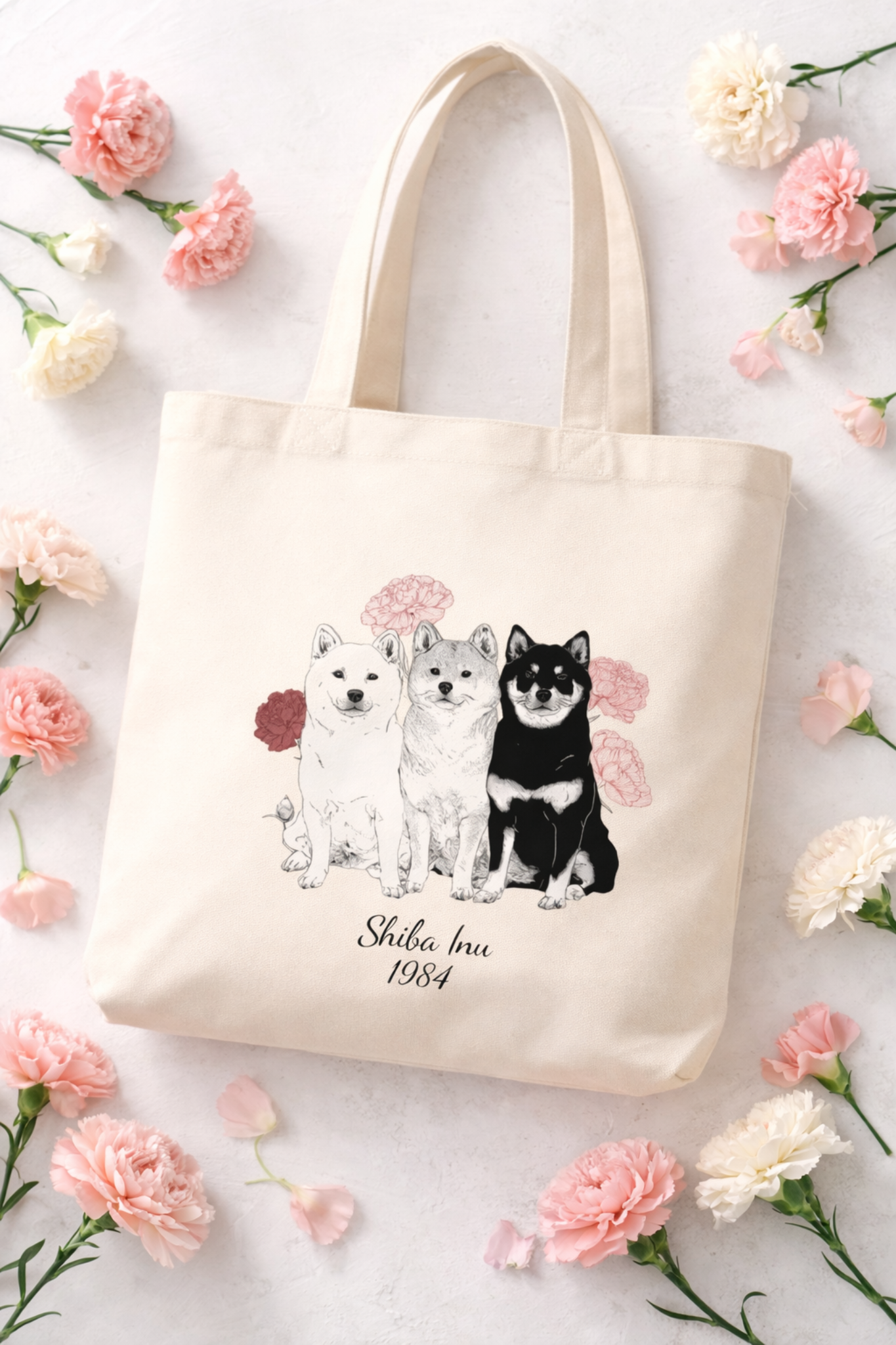 柴犬のデザインが入ったトートバッグ