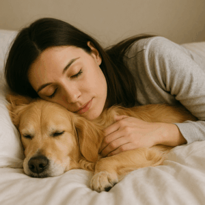 犬　一緒に寝る
